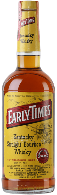Early Times, 4 Year Old, Kentucky Straight Bourbon Whiskey, Distilled 1970s, Kentucky