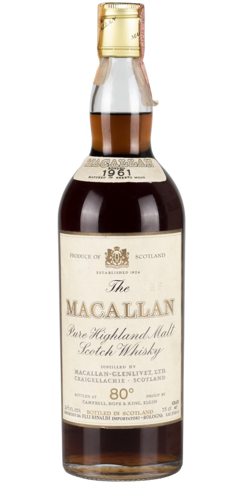 MACALLAN 1961 SHERRY CASK 75CL