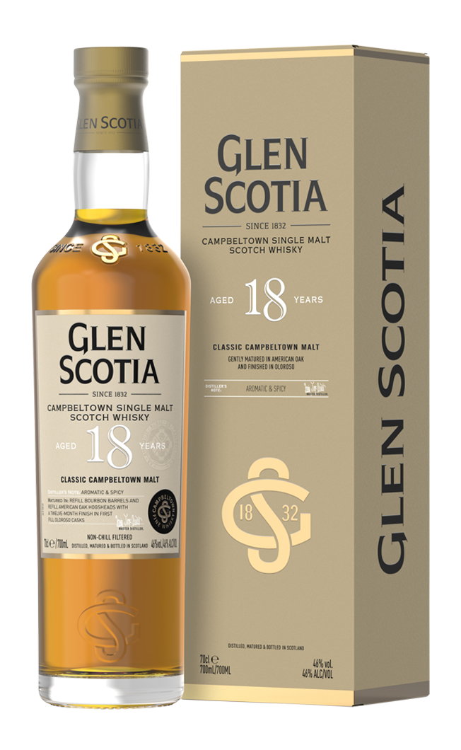 GLEN SCOTIA 18 YEAR OLD SINGLE MALT SCOTCH WHISKY 70CL