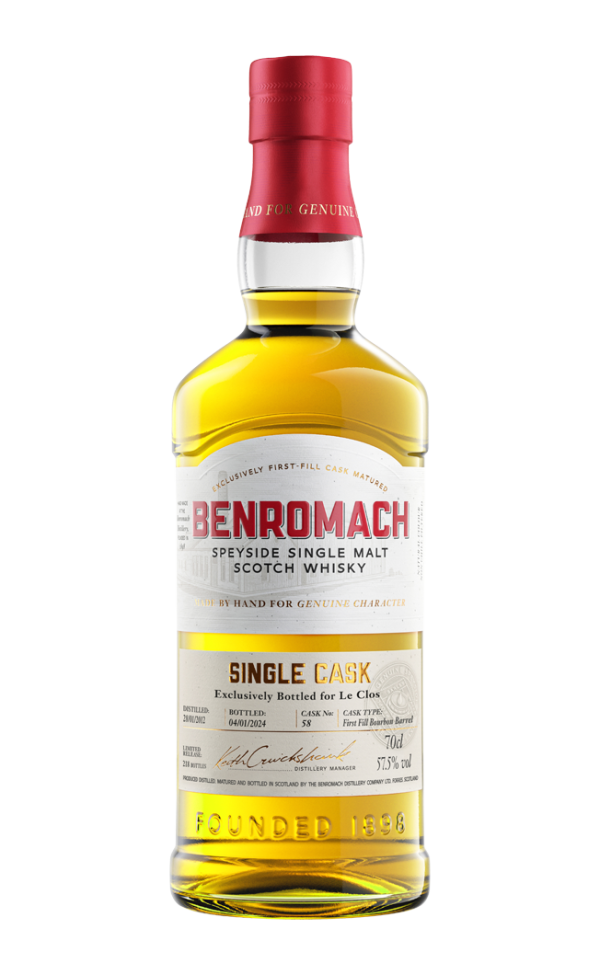 BENROMACH 1ST FILL BOURBON BARREL CASK 58 70CL